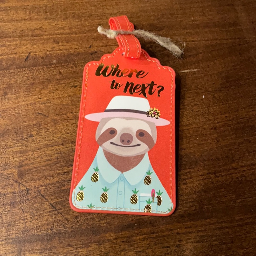 Sloth luggage tag